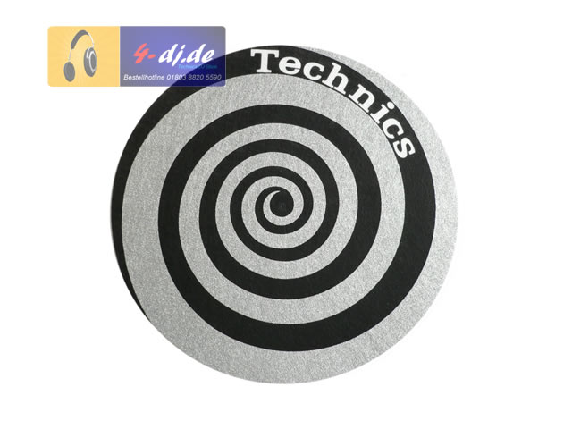 Slipmats Technics Spirale silber Logo Doppelpack - Click Image to Close