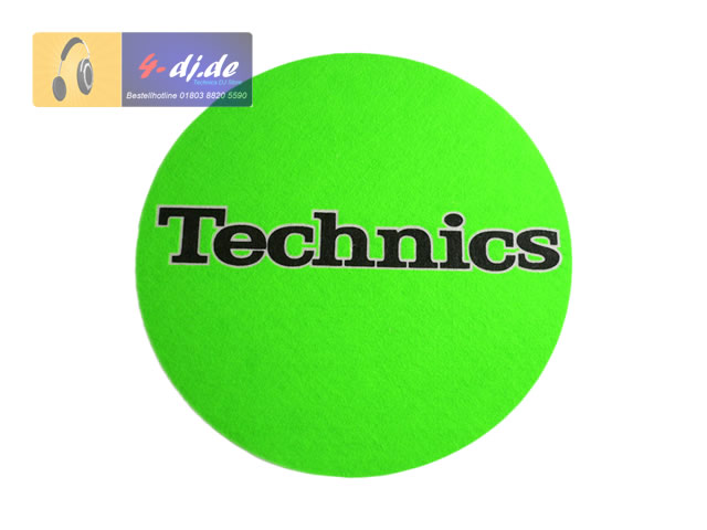 Slipmats Technics Logo Neongrün Doppelpack - Click Image to Close