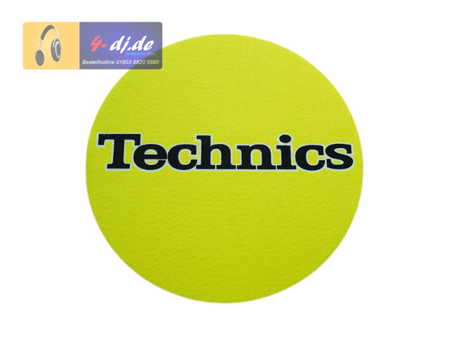 Slipmats Technics Logo Neongelb Doppelpack - Click Image to Close